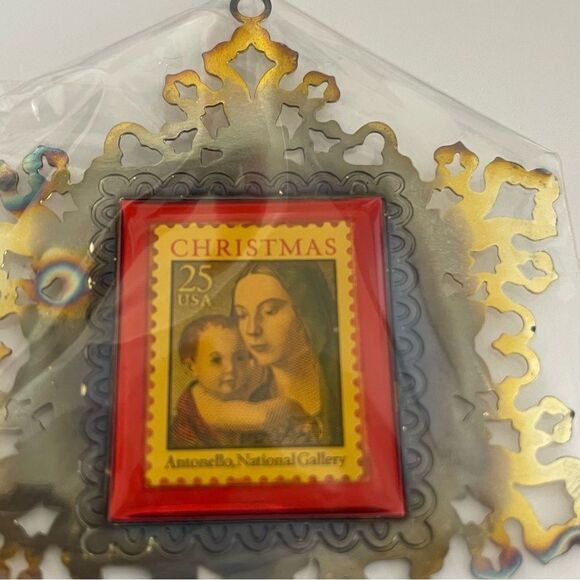 New vintage 1990 USPS stamp ornament Madonna and child - Picture 2 of 6